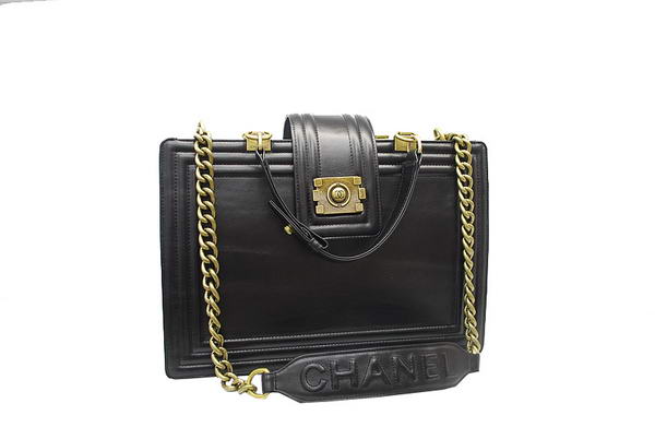 7A Chanel A30160 Black Calfskin Large Le Boy Shoulder Bag Gold Hardware Online